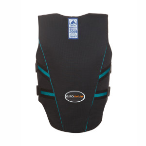 De achterkant van de Outlyne Youth bodyprotector van Airowear.