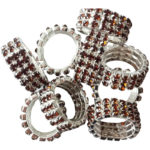 Manenring Elastiek Crystal Bruin