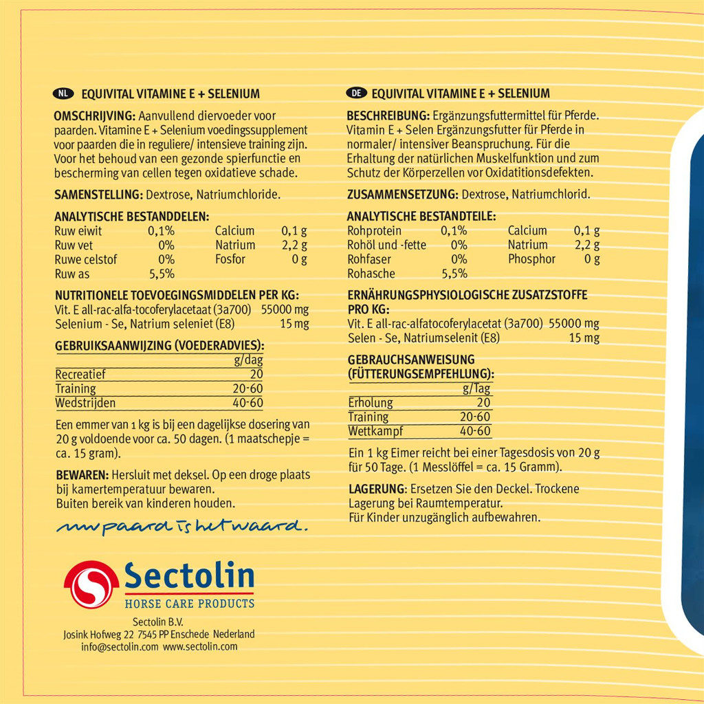 Equivital Vitamine E + Selenium 3 Kg