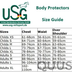 maattabel USG bodyprotector