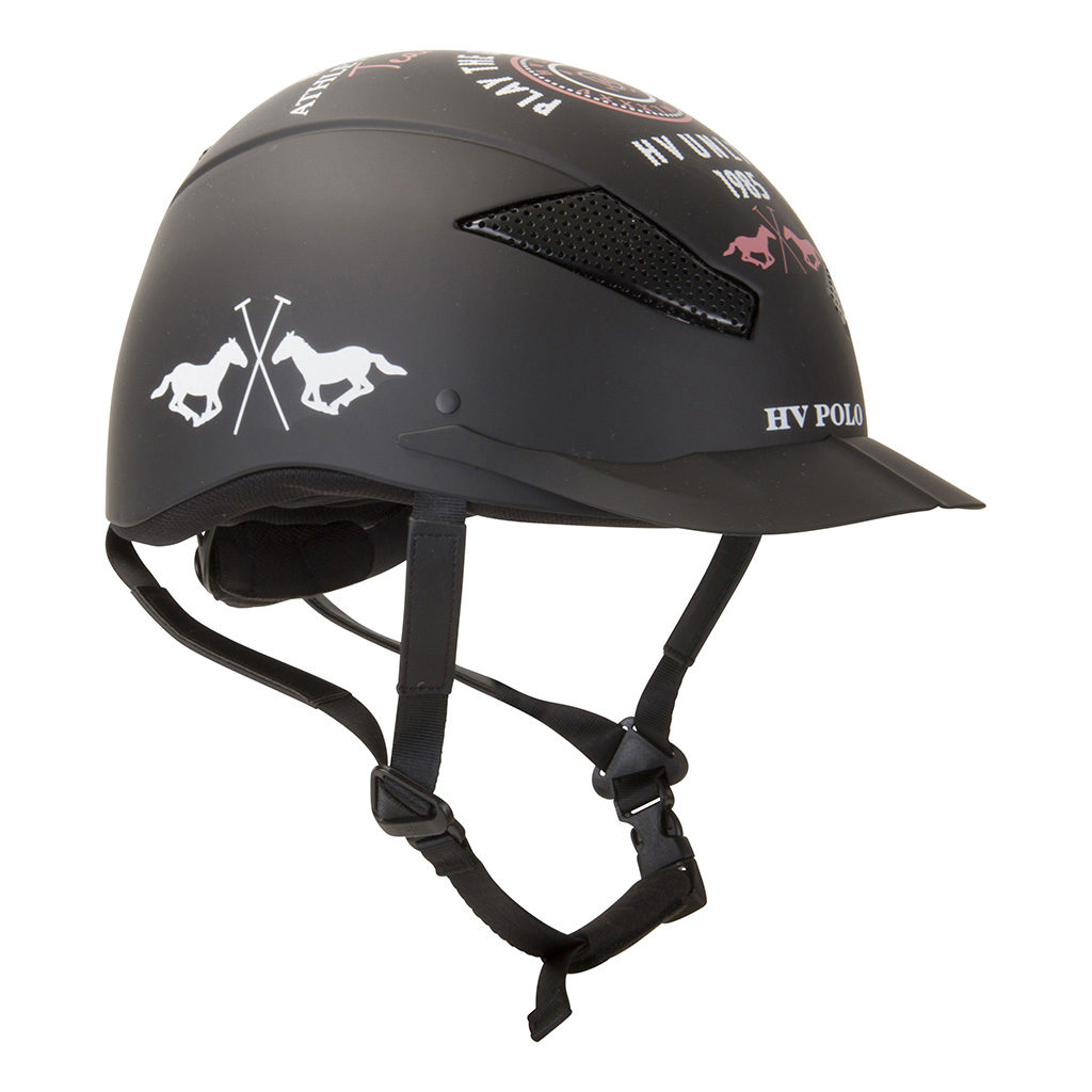 riding helmet mclennan black hv polo