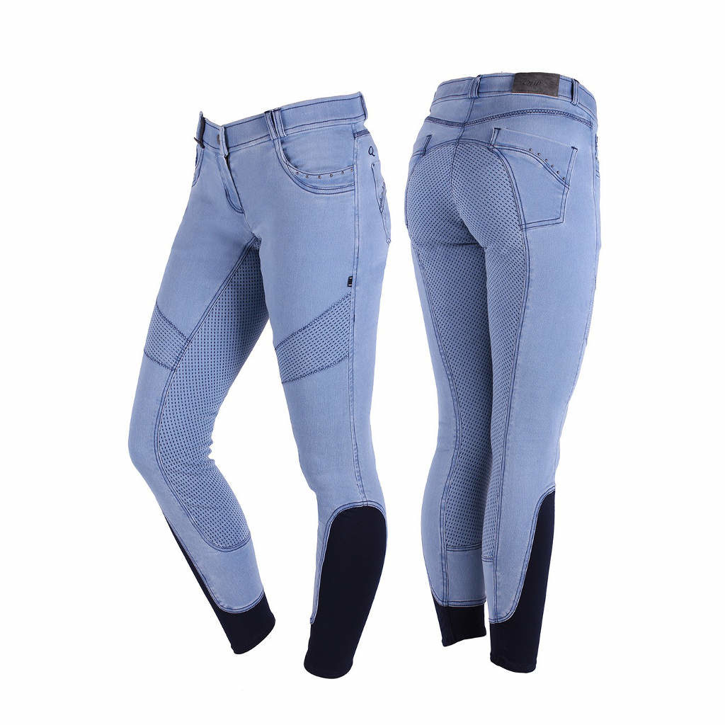 Rijbroek Aileen Anti-Slip Zitvlak Denim QHP